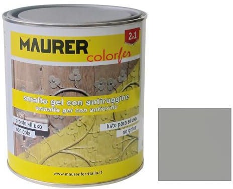 SMALTO GEL ANTIRUGGINE BRILLANTE 0,750 lt. (Grigio medio)