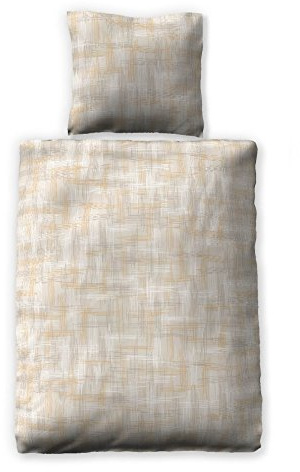 jilda-tex Satinbettwäsche 135x200 cm 100% Baumwolle Design Checked Beige