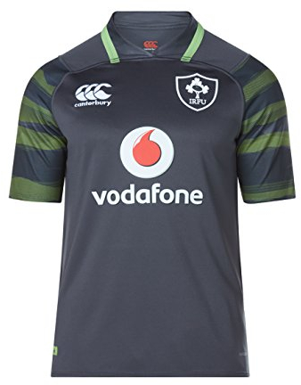 Canterbury Herren Offizielles Irland Rugby 17/18 Vapodri+ Alternate Pro Kurzarm Trikot, Asphalt Grau, M