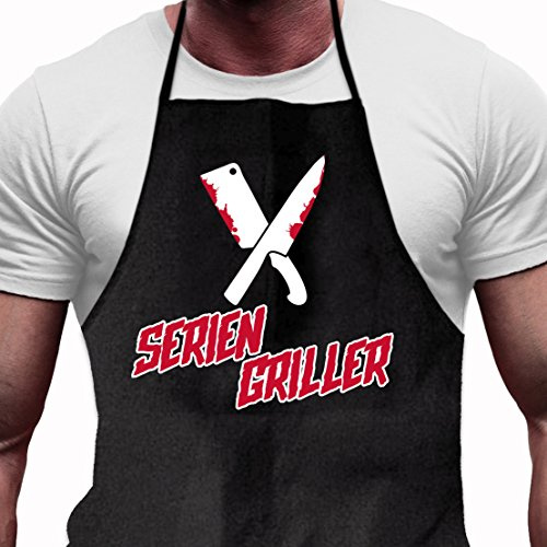 Shirtoo Grillschürze Seriengriller - Lustiges Geschenk für echte Männer und Grill-Fans