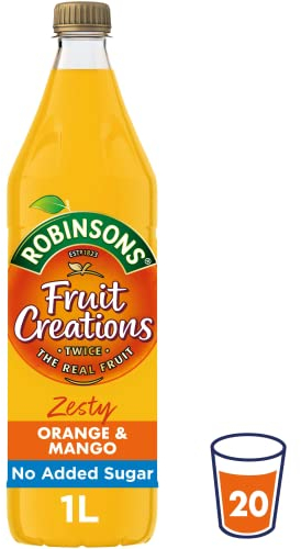 Robinsons Fruit Creations, Real Fruit Squash, Low Calorie, Zesty Orange and Mango, 1 Litre Bottle