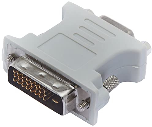 conecto Adaptador de monitor analógico CC20103 para monitor DVI-D macho VGA hembra (24+1 polos macho/15 polos), gris