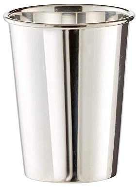 Brillibrum Gobelet design argenté - Anti-ternissement - Avec gravure de votre choix - Gourmet - Argenté - Hauteur : 11,5 cm (gravure jusqu'à 20 caractères))