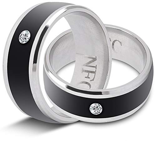 Smart Ring, Keine Gebühr und Tiefe Wasserdicht Universal Wear Smart Ring, Magic Wearable Device Universal Ring für Mobiltelefon(size8)