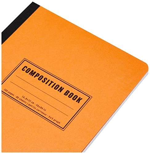 RHODIA 119208C - taccuino mOrobido DOroso TelatoComposition Book Orange - A5 14,8X21cm - Quadretti piccoli - 160 pag. - Carta Clairefontaine Bianca 80 g/m - Classic