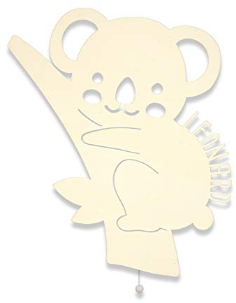 Nachtlicht, Schlummerlicht, Wandleuchte, Holz, Tauf-Geschenk mit Wunsch-Name für Mädchen oder Jungen, Koala, Schlummerlicht, Babyzimmer, Lampe, Babylampen [Energieklasse A++]