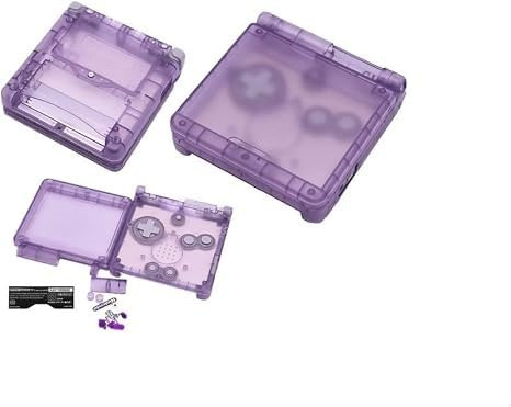 Gametown New Full Housing Shell Pack Case Cover with Buttons Screwdriver for GBA SP Gameboy Advance SP Transparent Clear Purple
