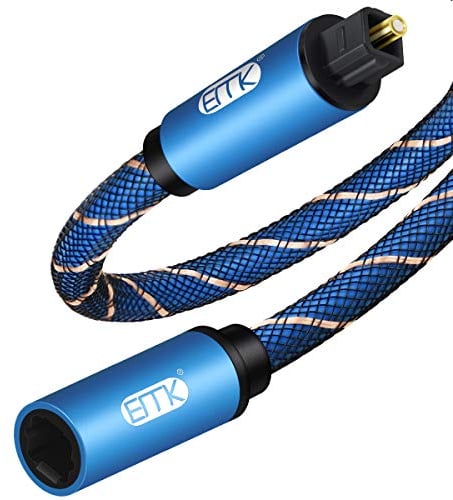 EMK Cavo prolunga Ottico Cavo Audio Estensione Maschio a Femmina Optical a Toslink Cavi Audio Ottici Cavi SPDIF TOSLINK per Subwoofer TV Soundbar (3 metri)
