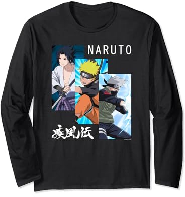 Naruto Shippuden 3 Panneaux et Kanji Manche Longue