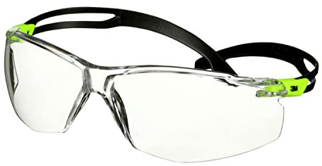 3M SecureFit 500 Schutzbrille, grüne Bügel, Scotchgard Anti-Fog-/Antikratz-Beschichtung (K&N), transparente Scheibe, SF501SGAF-GRN-EU