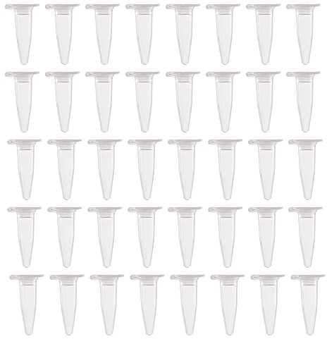HUAZIZ 500 Pièces 0.2ml Tube à Centrifuger en Plastique Conique Tubes de Laboratoire Conteneurs D'échantillons avec Snap Cap pour l'analyse d'échantillons en Laboratoire