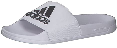 adidas Unisex Adilette Shower Slides Logo, Cloud White/Core Black, 10 UK