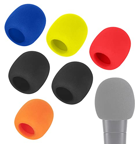 SM58 Mic Cover - Shure Microphone SM58 Pop Filter Windscreen Compatible with Shure SM58 Microphone Reduce Wind Noises by WIBOND (6 PCS - Colourful)