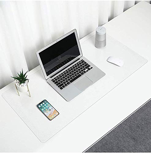 Sous-main de bureau transparent - 100 x 50 cm - Grand tapis d'écriture en PVC texturé antidérapant - Bords ronds - Imperméable - Pour la maison et le bureau