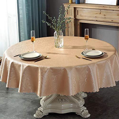 Qkoimpnrd Wachstuchtischdecke Wachstuch Haushalt Wachstischdecke Tischdecke Abwaschbar Goldener Runder Durchmesser Von 240cm