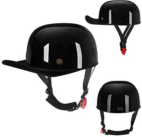 Casco Moto,Personalità Classic Retrò Portatile Jet Casco Moto Scodella Cappellino Da Baseball Casco Mezzo Casco Quattro Stagioni Da Moto DOT/ECE Omologato Casco Per Uomo E Donna A,M=57-58cm