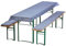 DILUMA | Bierbankauflagen Set Karo Blau | 1x Tischdecke 240x70 cm für 220x50 cm Biertische und 2X gepolsterte Bierbankauflage 220x25 cm | Auflagen Set für Bierzeltgarnitur | Gepolstert, ÖkoTex100