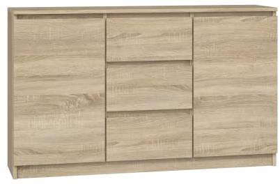 CDF Commode Moderne 2D3S (2 Portes, 3 tiroirs) | Couleur : Chêne Sonoma | Meuble de Rangement, pour Petits Objets | Idéal pour Le Salon, la Chambre à Coucher, la Chambre d'enfants