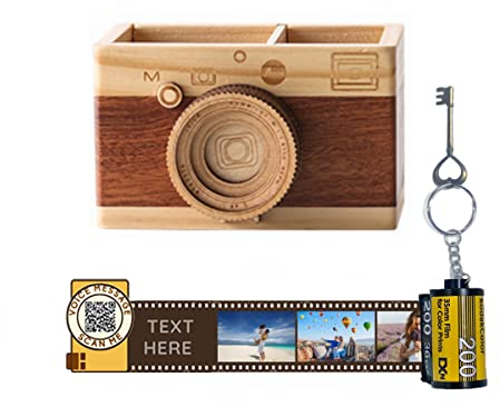 uniqicon Personalisierte Schlüsselanhänger mit Bild Bunte benutzerdefinierte, Filmrolle schlüsselanhänger, Einzigartiges Kreatives Geschenk Für Papa Mama Liebhaber Kinder, 10 Fotos+Dualer Stifthalter