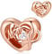 Symretie Mom Herz Charms Anhänger für Europäische Armbänder und Halskette,Roségold Love Bead Charms Durchbrochene Herzperlen Schmuck Geschenke Muttertag für Mama