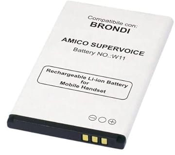 MOVE Batteria SPECIFICA PER BRONDI AMICO SUPERVOICE Liion 3.7V 950 mAh Sostiuisce perfettamente: [Battery NO.:W11] ATTENZIONE: CONTROLLARE CHE IL CODICE PRODOTTO COINCIDA CON QUELLO DE