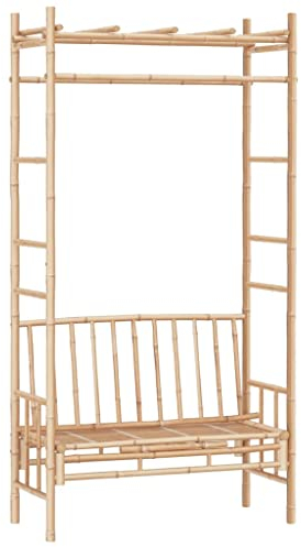 vidaXL Panca da Giardino con Pergola 116 cm in bambù