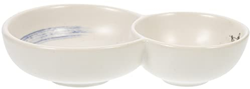 UPKOCH Ceramic Sauce Dish Divided Snack Serving Bowl for Sauces Spices and Appetizers Tableware for Home Hotel and Restaurant Use Smooth Edges Texture