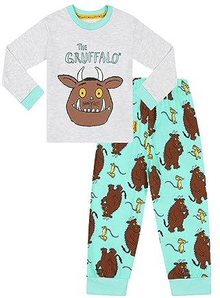 Gruffalo The Boys Girls Long Cotton Kids Pyjama Set (5-6 Years) Grey