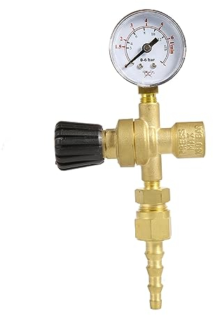 Gas Bottle Regulator,120 Bar Micro Pressure Reducer Gas Bottle Regulator with Gauge CO2 MIG TIG Welding