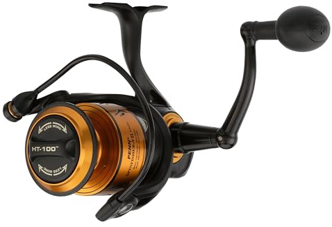 Penn Spinfisher VII Spinner, Live Liner & Longcast | Moulinet de pêche en mer salée avec étanchéité IPX5 et CNC | pour Bateau, Depuis Le Rivage, et sur Les rochers | Plusieurs Tailles | Noir et Or