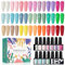 Phoenixy Gel Nail Polish, 21 Colours Nail Polish Starter Kit Soak Off Gel Polish Nail Varnish Set Base and Top Coat Gifts Set for Women