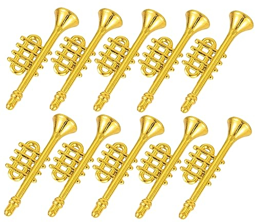 Supvox 10st Weihnachtsbaum-Horn-Ornament Miniatur-saxophoninstrument Christbaumschmuck Für Musikinstrumente Weihnachtliche Musikalische Dekoration Weihnachtsdeko Jahrgang Plastik Anhänger