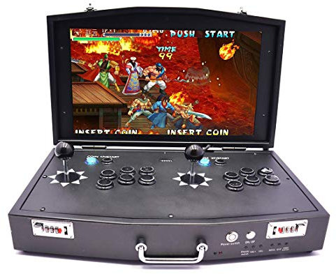 ATHUAH Consola de Juegos Arcade, 18,5 Pulgadas 3D Pandora Box Consola de Juegos Arcade portátil Máquina de Juego con Doble Joystick Máquina de Juego de Lucha en casa