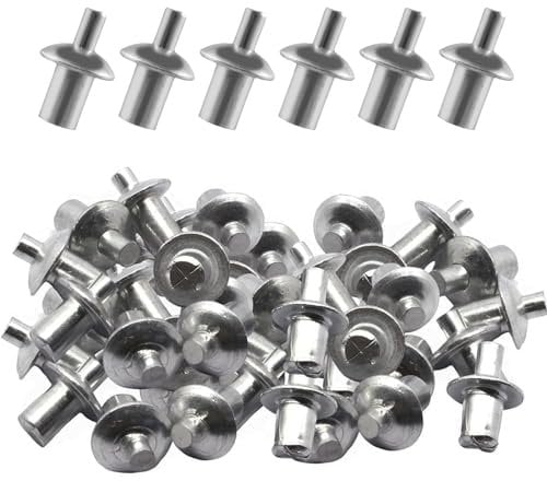 Generic 100Pcs Aluminum Core Rivets with Round Head, Hammer Drive Rivets, Knock Type Expansion Aluminum Rivets for Indoor Outdoor Electronic Equipment(100pcs)