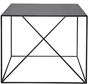 Petite table carrée en fer, table d'appoint simple, table d'appoint de balcon, table d'angle créative (couleur : unicolor) (D)