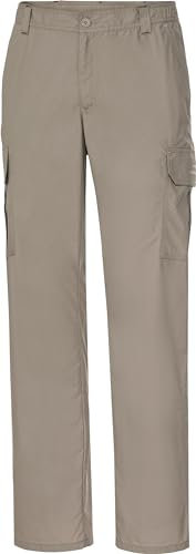 NORDCAP Herren Funktionshose, aus 4-Wege-Stretchmaterial, mit elastischem Bund & 6 praktischen Taschen, Beige, Gr. 30