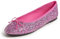 Feversole Ballerina in Vernice Colorata con Cuscino in Memory Foam per amaretti da Donna Glitter Rosa per Le Vacanze 39 EU