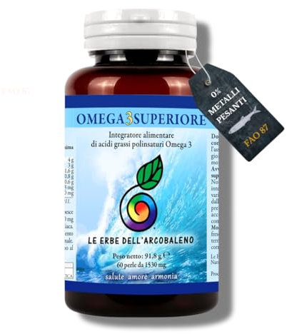 Omega 3 Superiore Tre Volte Più Efficace 3000 mg | alta concentrazione di EPA 1600 mg DHA 800 mg | Vitamina E 13 mg | Olio Di Pesce Omega 3 per vista, cuore e cervello | senza retrogusto di Pesce
