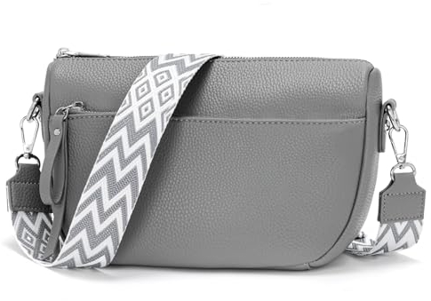 LANXINGLUO umhängetasche damen mittelgroß damen handtasche mittelgross schöne bauchtasche damen tasche mit vielen fächern handtasche grau