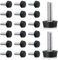 NQEUEPN 20pcs M6 Pieds de Chaise à Visser Métriques, Fer Galvanisé et ABS Réglables Niveleurs de Meubles Pieds de Meubles de Patio Antidérapants pour Tables Chaises Tabourets Armoires de Cuisine