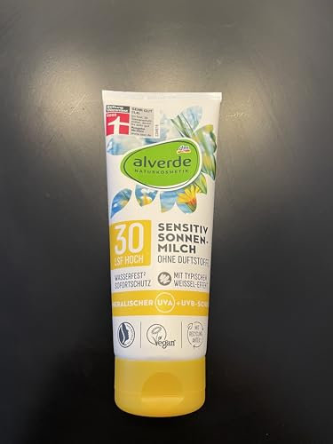 alverde NATURKOSMETIK Sonnenmilch sensitiv, LSF 30, 200 ml, vegan
