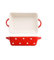 Baking Dish Double Ear Baked Rice Baking Dish Underglaze Ceramic Tableware Rectangular Polka Dot Vegetable Dish Microwave Ovenware Vegetable Plate(650ml)