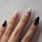 Ceboic 24 Pcs French Tip Press on Nails Medium Long Black White Almond Fake Nails With Polka Dot & Bow Designs - Natural Reusable Glue on Nails Cute Ballerina Stick on Nail for Women Girls