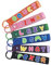 Crrpatch Bunte Stoff-Schlüsselanhänger mit Metallverschlüssen, personalisierbar, bunt, bestickter Buchstabentext, künstlerisches Handwerk, Nähzubehör, Schlüsselanhänger-Zubehör, Farbe 6, 15.5*2.6cm