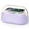 FREEFISH Bluetooth Speaker with Wireless Charger, FM Radio, Adjustable LED Night Light, Dual Wireless Speakers, 15W Wireless Charging, Bluetooth 5.0 (Purple)