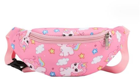 Dzxin Marsupio per bambini, con unicorno, marsupio, marsupio per bambini, ragazze e ragazzi, corsa, escursioni, viaggi, sport (rosa)