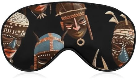Komfortable Augenmaske zum Schlafen, afrikanisches Ritual, ethnisch, Tribal, bedruckt, lichtblockierend, Augenabdeckung mit verstellbarem Riemen, Augenklappen, Augenbinde für Büro, Nickerchen, Reisen