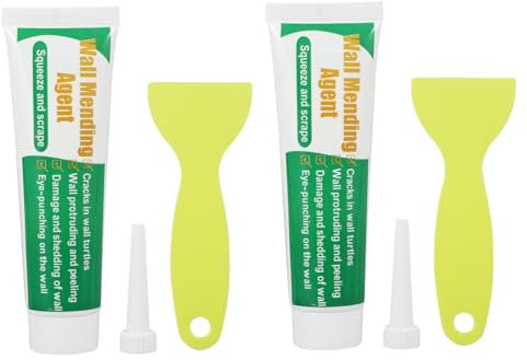 Uonlytech 2 Sets Crack Repair Agent Patch Wall Sticky Tack Wall Putty Sealer Drywall Repair Kit Drywall Tools Nail Filler for Walls Nail Primer Plumbers Putty Drywall Plaster Plastic Green