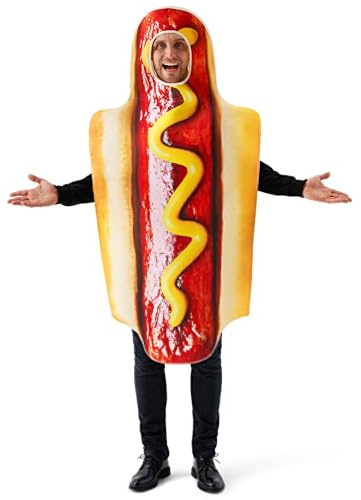 Spooktacular Creations Couple HotDog Costume Adult Digital Printing Food Costume Outfit for Halloween Dress Up Party