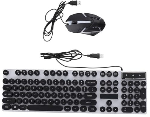Yardenfun Ensemble Clavier et Souris USB Rétroéclairé Rvb pour Gamer Clavier Antidérapant Érgonomique Filaire Compatible Pc Noir